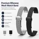 20mm Stainless Steel Watch Band,compatible with Omega Seamaster 300mQuick-release Metal strap 316L Deployment Clasp For 20mm Watch Band Replacements Silver/Black