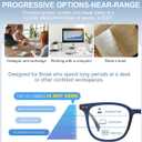 Missfive 2-Pack Multifocus Progressive Reading Glasses Men, Blue Light Blocking Multifocal Readers(Top Is Not 0)