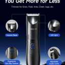 Manscape Trimmer for Men - No Nicks Electric Razor-Shaver for Balls/Pubic/Groin/Legs/Chest Hair Removal w/Light & Ceramic Blade, IPX7 Waterproof Full Body Hair Groomer USB-C Charging, Gifts for men