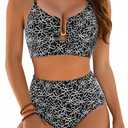 Blooming Jelly Women's High Waisted Bikini Sets Tummy Control Swimsuits Two Piece U-Wire Cutout Swim Bathing Suit 2026, Small