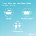 Intex Deep Sea Blue 8 Feet x 18 Inch SnapSet Instant Round Plastic Above Ground Swimming Kiddie Pool for Ages 3 Years and Up, Blue