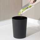 JiatuA Small Trash Can Plastic Wastebasket Round Garbage Container Bin for Bathroom, Kitchen, Bedroom, Home Office, College Dorm, Black