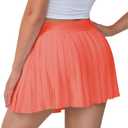 Mini Pleated Tennis Skirt for Women: Flowy Skorts for with Shorts Pockets - Athletic Trendy - Golf Pickleball (X-Small, Scorched Red Coral)
