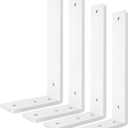 White Floating Shelf Bracket 14 Inch, 4 Pack Heavy Duty Shelf Brackets, Wall Shelf Bracket for DIY Decorative with Mounting Hardware (L 14" x H 6" x W1.5")