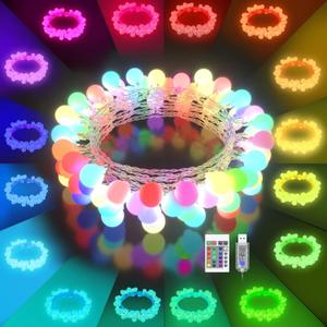 LED String Lights USB Plug in 19 Color Changing String Lights with Remote 21.3FT 50 LED Multicolor Globe Fairy Lights for Bedroom Indoor outdoor Girls Dorm Wedding Party Christmas Tree Decorations