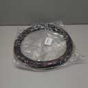 Car Steering Wheel Cover with Black and Red Trim, Leather-Like Material, Universal Fit, Water Resistance
