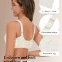 COMFELIE One-Piece Seamless Wireless T-Shirt Bra for Women No Wire Full Coverage Underarm & Back Smoothing Unpadded (Beige, M)