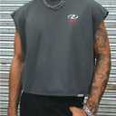 GORGLITTER Men's Dolman Sleeve Crop Vest Top T Shirts Crewneck Loose Pullover Tank Tops (Gray, XL)