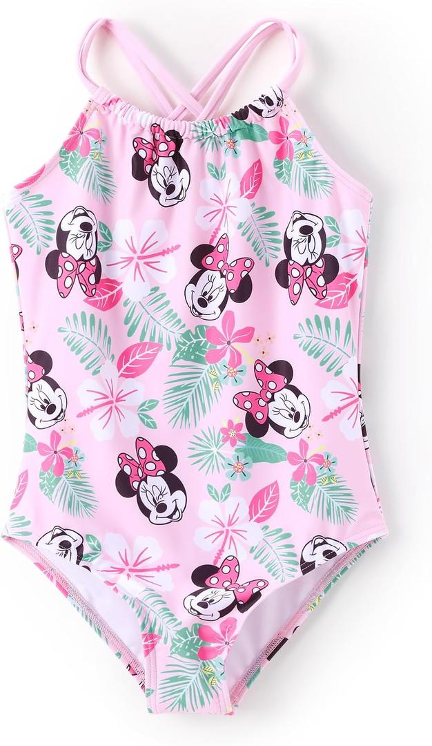 Disney Stitch Marvel Frozen Elsa Girls Swimsuits UPF 50+ One Piece Bathing Suits Sport Summer Swimwear for Kids Size 12-13Y