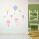 Design With Vinyl Danish Pastel Wall Decal Kawaii Cute and Happy Balloons Dancing Removable - Size: 18 in x 20 in