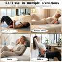 3-in-1 Electric Back Massager Pillow with Heat, Vibration & Traction, Ergonomic Lumbar Support Cushion with Memory Foam, Sciatica Pain Relief Pillow, Triple Fusion Massager