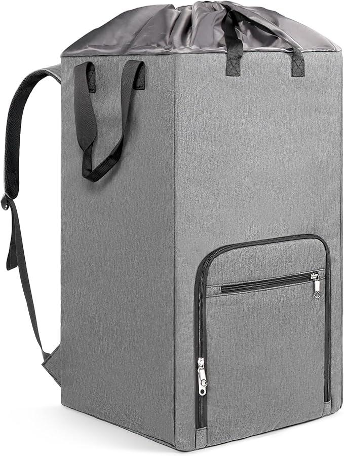 Laundry Backpack Bag, Bukere Extra Large 2 in 1 Laundry Hamper Basket for College Students Dorm Essentials, Adjustable Shoulder Straps, Freestanding Laundry Bag