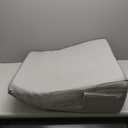 Wedge Pillow, 10 inch Bed Wedge Pillow for Headboard, Pillow Wedge for Acid Reflux Relief, Sleeping, Back Pain Relief, Snoring, Triangle Pillow Wedge - Cooling Memory Foam Top, White/Grey