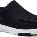 OrthoComfoot Men's Orthopedic Comfortable Slip-On Shoes with Arch Support, Orthotic Loafers for Plantar Fasciitis, Canvas Leisure Vintage Flat Walking Shoes for Foot and Heel Pain Relief, Size 11
