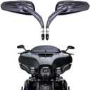 DREAMIZER Motorcycle Rear View Mirrors Handlebar Side Mirrors for Street Glide Road Glide Electra Glide CVO Sportster Road King Softail Fatboy Cruiser Touring - Black,Snake Eye