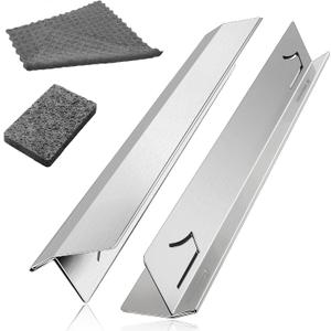 Windspeed 2 Pack T Shaped Stove Gap Covers Stainless Steel Kitchen Stove Counter Gap Cover Between Stove and Counter Edge Filler Length 13.8" to 27.6" Include Clean Cloth and Sponge