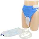 Urine Collection Bag Condom Catheters for Men Reusable Portable Wearable Urinary Drainage with 2 Urine Catheter Bag System (Blue-Elderly Men)