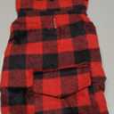 Malier Dog Winter Coat, Classic Plaid Fleece Dog Cold Weather Coats Pet Jacket with Pocket, Windprood Warm Coat Vest Pet Clothes Apparel for Small Medium Large Dogs (Red, Large)