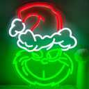 Christmas Neon Sign Whoville Xmas Decoration Green LED Neon Light Wall Decor for Christmas, Holiday, Home Decor, Bedroom, Living Room