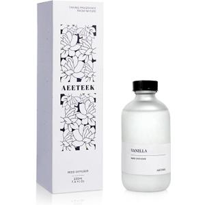 Vanilla Reed Diffuser, 7.4oz(220ml) Orange Blossom Black Pepper Amber Essential Oils, Air Freshener for Home with Willow Branches Decor, Long Lasting Fragrance for Bathroom, Office (1-Pack)