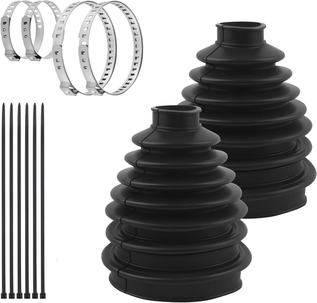 Car Inner Tie Rod Boot Kit, Soft Car Rack and Pinion Boots Keeps Steering Parts (Black, Conical shape)