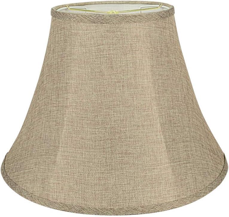 Aspen Creative 38001A Collapsible Traditional Handsewn Bell Shape Spider Construction Lamp Shade in Wheat, 9" Top x 18" Bottom x 13" Slant Height