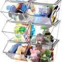 Yerliker 6 Pcs Clear Plastic Storage Bins with Lids Large Stackable Pantry Storage Organizer Bins Kitchen Organization Cabinet Organizers Ideal Containers for Fridge, Kitchen, Cabinets (Clear)