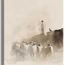 Jesus leaving 99 sheep Canvas Wall Art Jesus and Lamb Wall Decor Picture Good Shepherd Poster Print Bible Story Painting Artwork for Bedroom Home Room Decoration Prepare To Hang 16x24in