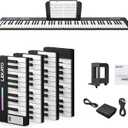 LEKATO Portable Piano Keyboard, 4 pcs Magnetic Electric Piano with Up to 88 Keys, 128 Tones, 128 Rhythm, 21 Demo, Split, Dual Tone, Record, Bluetooth MIDI, Headphone Jack, for Beginners Home Travel