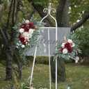 Faux Flower Swag Set of 2 for Wedding Welcome Signs Floral Swag Wedding Reception Ceremony Signs Decor (Red)