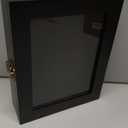 Pin Display Case 8 x 10 Solid Wood Lapel Pin Collection Display with 98% UV Protection HD Tempered Glass Door for Military Medal Badge Velcro Patch Board