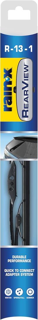 Rain-X 850213 RearView Wiper Blade 13", OEM Replacement Rear Windshield Wiper, Interchangeable Adapter for Easy Installation, All-Weather & All-Season Performance, Conventional