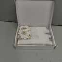FEIYI 20 PCS Candy Boxes, 3 In 1 White Favor Boxes With Floral Decor, White Thank You Tags Gift Wrapping For Wedding Birthday Baby Shower Decorations Party -2.55x2.55x2.55''