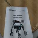 Walkers for Seniors with Seat W20A, 15 lbs Lightweight Rollator | Aluminum, 350 lbs Heavy-Duty, Smooth 8 Widened Wheels, Foldable, Dual Height Adjustment, Thickened Ergonomic Seat & Backrest