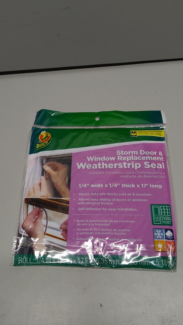 Duck Brand Storm Door & Window Replacement Weatherstrip Seal, Gray, .25" x .25" x 17' (287102)