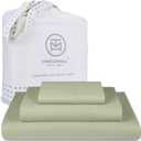 Threadmill 100% Cotton Sheets for Twin XL Size Bed - 600 Thread Count Twin XL Bed Sheets Set with 15 Deep Pocket - Sateen Weave 3-Piece Bedding Set with Cooling Effect, Sage Green