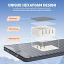 Elegear CumbreX Air & Foam Camping Sleeping Pad, HexaFoam Camping Mattress Pad with Built-in Foot Pump Memory Foam Camp Pad 4-Season R-Value 9.5 Camp Sleeping Mat for Travel/Car/Tent, Light Gray, Single
