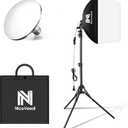 Softbox Lighting Kit, NiceVeedi 16'' x 16'' Softbox Photography Lighting Kit with 63 Tripod Stand & 5400K 450W Equivalent LED Bulb, Continuous Lighting for Photography/Video Record/Live Streaming