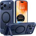 TORRAS Strong Magnetic & Seamless Stand for iPhone 17 Pro Max Case, Fit for MagSafe, Military Grade Drop Protection, Invisible Adjustable Kickstand, Camera Control Button, Translucent Matte Deep Blue