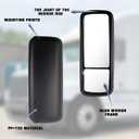 Freightliner Columbia Century Mirror Black with Heating Door Mirror Left Driver Side Fit for 1996-2010 Freightliner Century Columbia Trucks