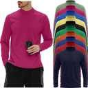 10 Pack Mens Big and Tall Mock Turtleneck Shirts Basic Tops Multipack (XXXL)