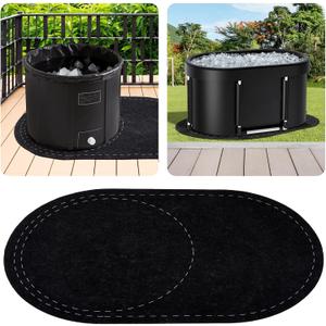 63 x 40 Inch Cold Plunge Tub Floor Mat Waterproof Ice Bath Tub Mat Indoor Outdoor Anti-Slip Protector Pad for Round Oval Rubber Pad for Underneath of Ice Baths Accessories