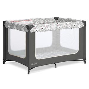 Dream On Me Zodiak Baby Playard, Breathable Mesh Sides, Soft Comfortable Mattress, Quick & Easy to Fold with Travel Carry Bag, Compact Space Saving Design - Gray | Removable 1" Mattress Pad, Mesh Sides, Quick Fold, 30 Lb Limit - ASTM Tested for Infants & Toddlers, Indoor & Outdoor Use