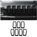 Front Grill Inserts Grille Cover Trim for 2014-2018 Jeep Cherokee (black)