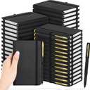 50 Pack Pocket Notebook Journals with Pens, 160 Pages, 3.5x5.5 Inches, A6 Mini Notebooks Small Journals College Ruled Hardcover Notebook PU Leather Notepad with Pen Holder for Office School