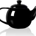 Sweejar Porcelain Teapot with Removable Stainless Steel Infuser,Microwave & Dishwasher Safe Tea Pots for Loose Tea,Tea Infuser Pots for Chrismas Women Gift (30oz Black)