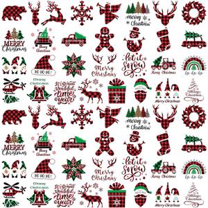 Dilunave 60 Sheets Christmas Iron on Transfers Santa Claus Patches Stickers Washable Heat Appliques Thermal Transfer Stickers for Shirt Cloth DIY Crafts Party Favors(Truck)