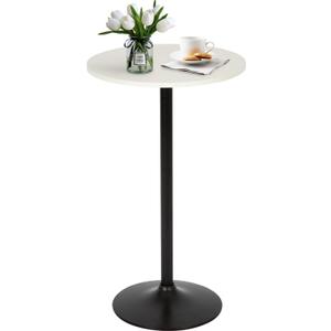 FDW Pub Table 40 Inch Height Cocktail Table Round Bistro Bar Table for Home and Kitchen Dining (White)