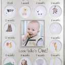 Malden International Designs My First Years Beaded Two Tone Silver Metal Picture Frame, 3 Option, 1-3.5x4 & 12-1x1, Silver