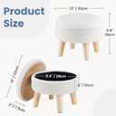 DUMOS Round Storage Ottoman Foot Rest, Compact Boucle Upholstered Footstool with Hidden Storage, Padded Seat, Small Coffee Table for Living Room, Bedroom, Beige